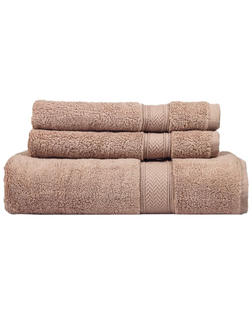 Ninetysix Zero Twist Linen 3pc Towel Set In Beige