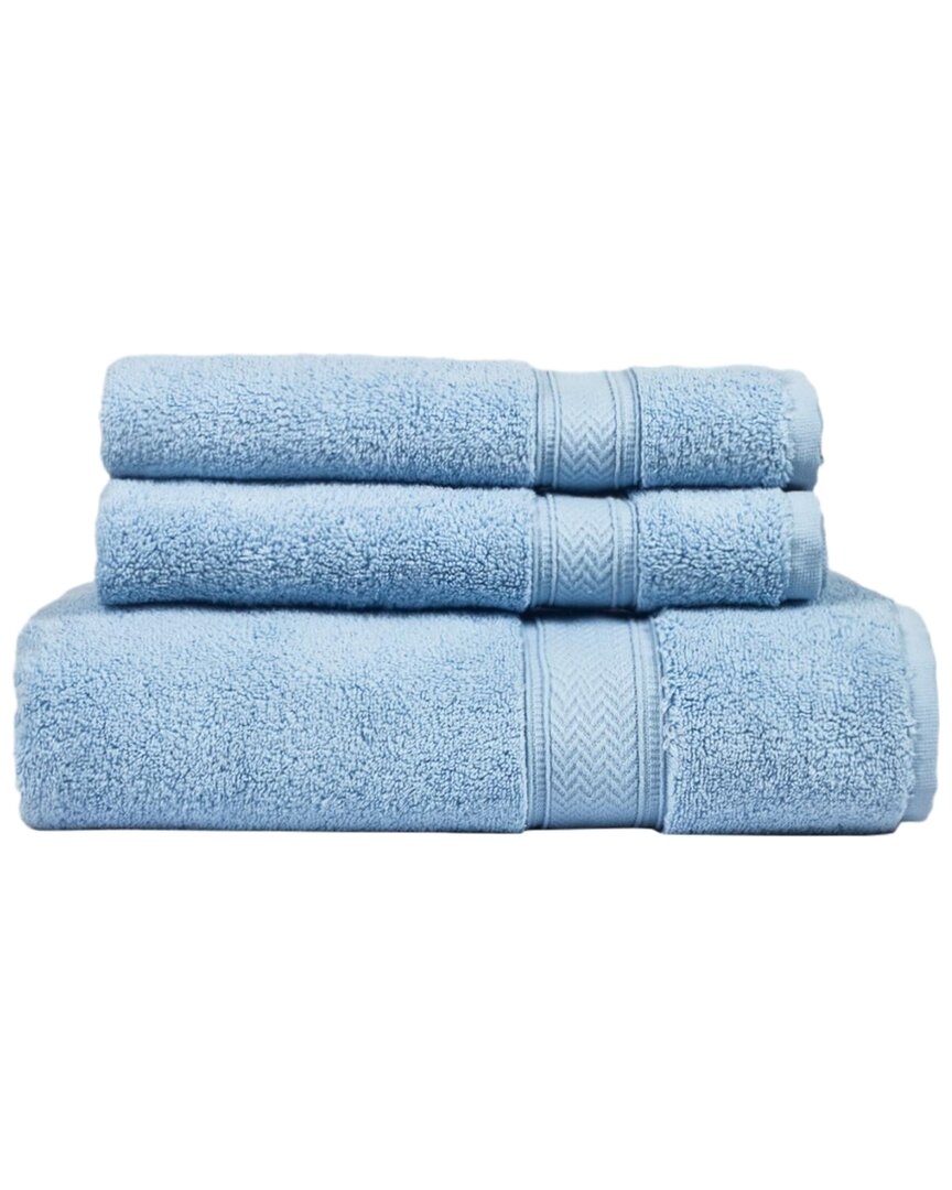 Ninetysix Zero Twist 3pc Towel Set In Blue