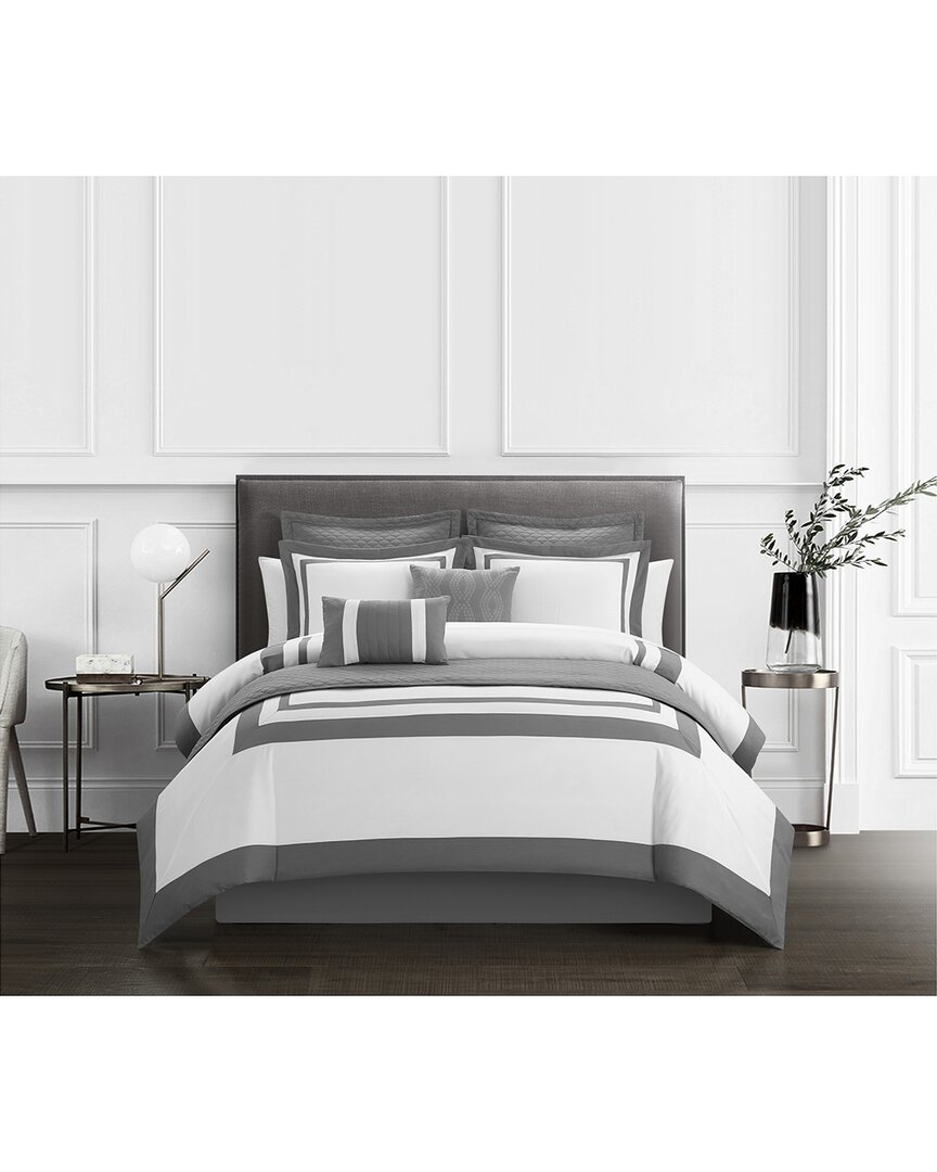 Chic Home Lettice Comforter Set In Grey