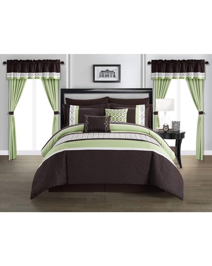 Chic Home Katrein 20pc Bed In A Bag Comforter Set In Green