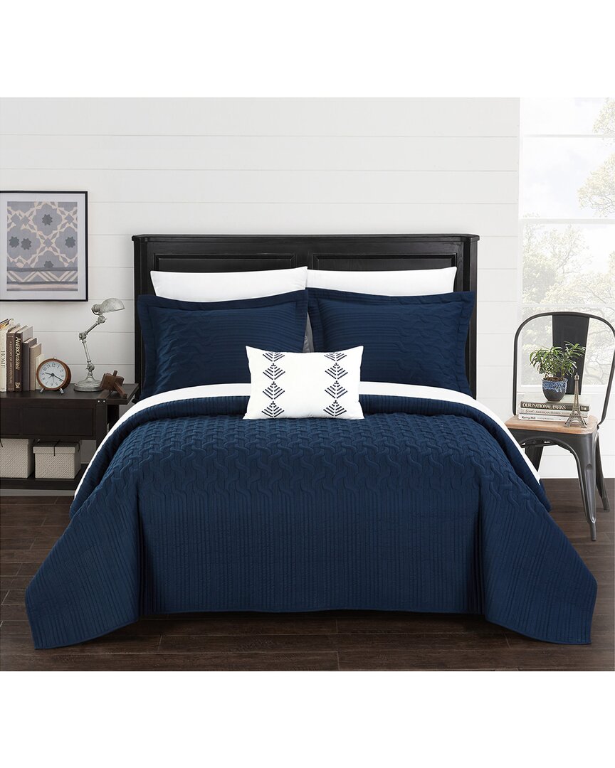Chic Home Shaliya Bed In A Bag Quilt Set In Navy