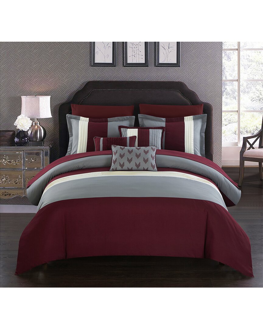 Chic Home Rashi Bed In A Bag Comforter Set In Burgundy