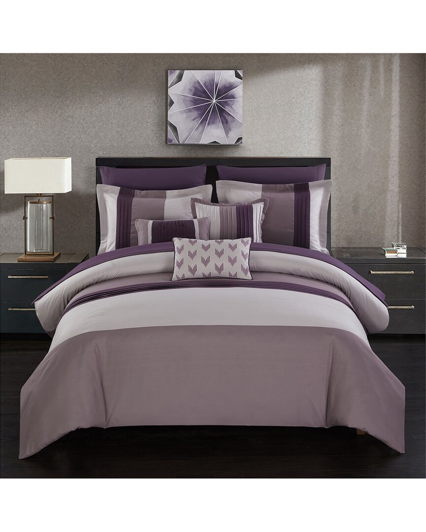 Chic Home Rashi Bed In A Bag Comforter Set In Plum
