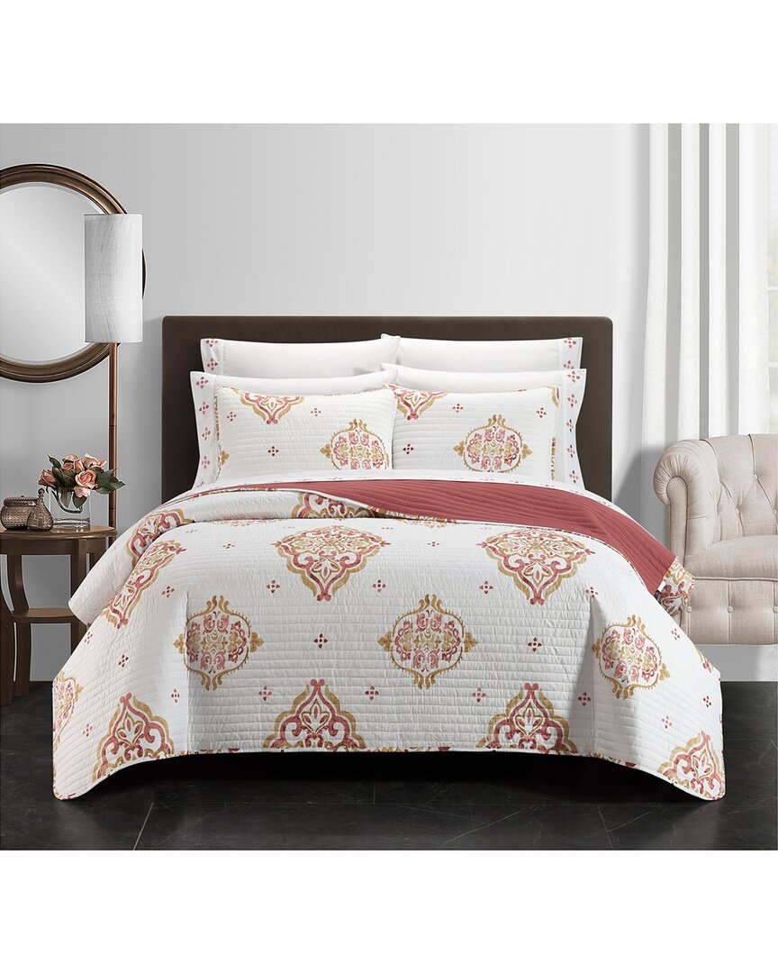 Chic Home Peugeot Quilt Set In Coral