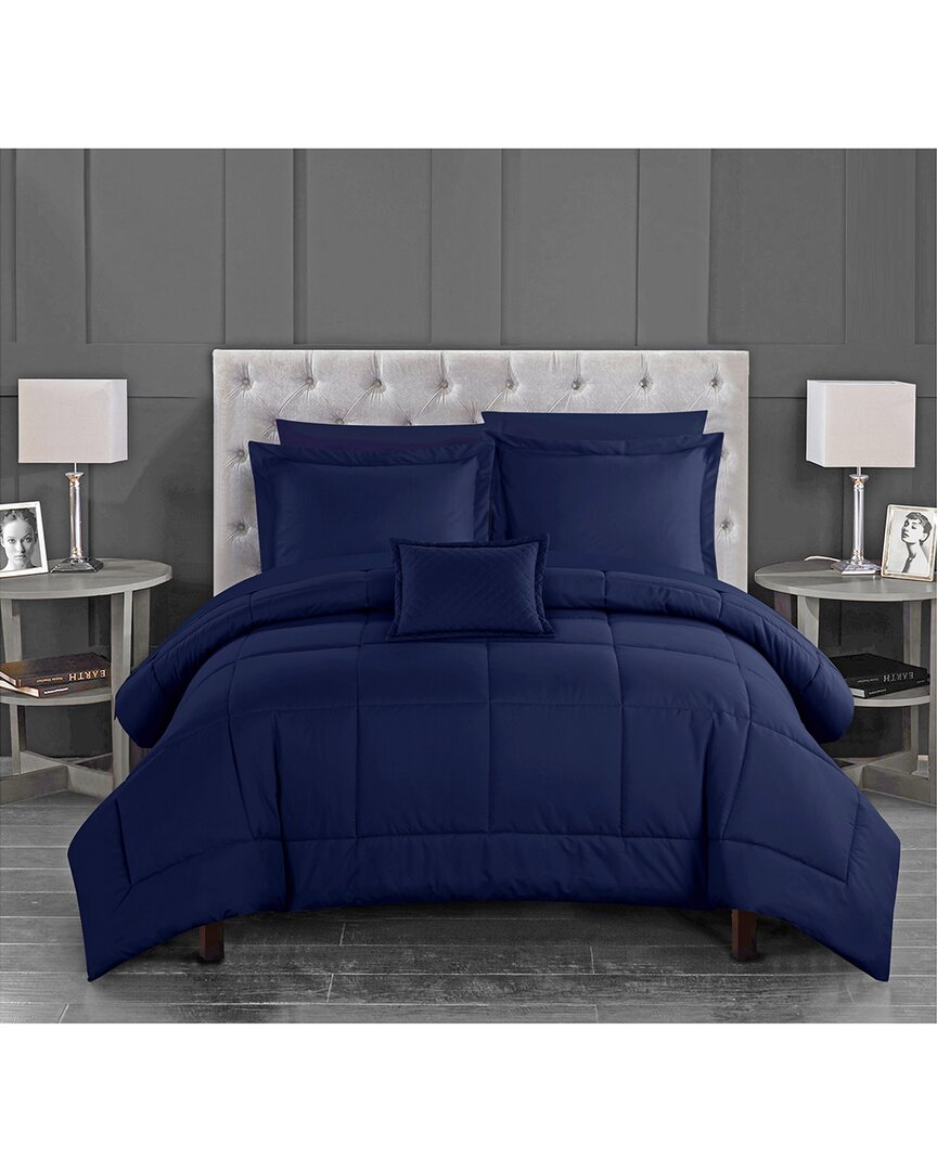 Chic Home Joshuah Bed In A Bag Comforter Set In Navy