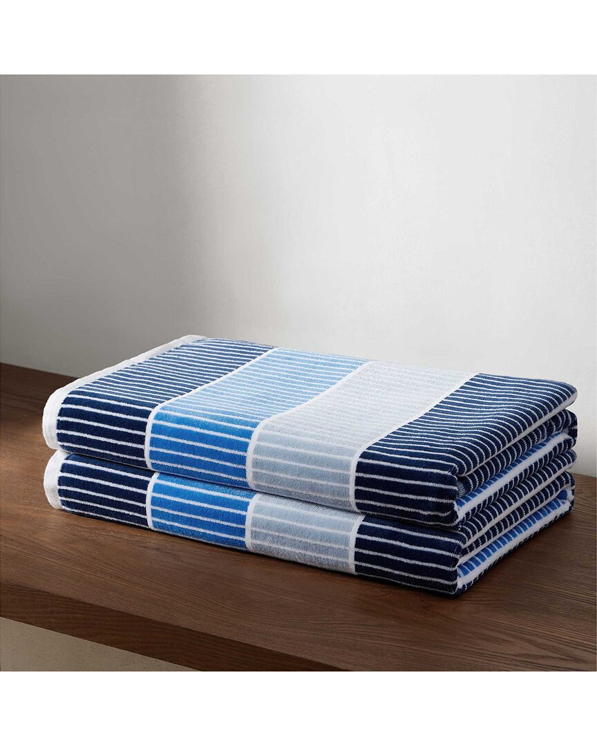 Calvin Klein Blocke Blend Terry Beach Towel Yarn-dye Stripe