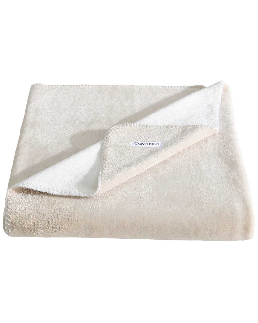 Calvin Klein Modern Reversible Solid Throw Blanket