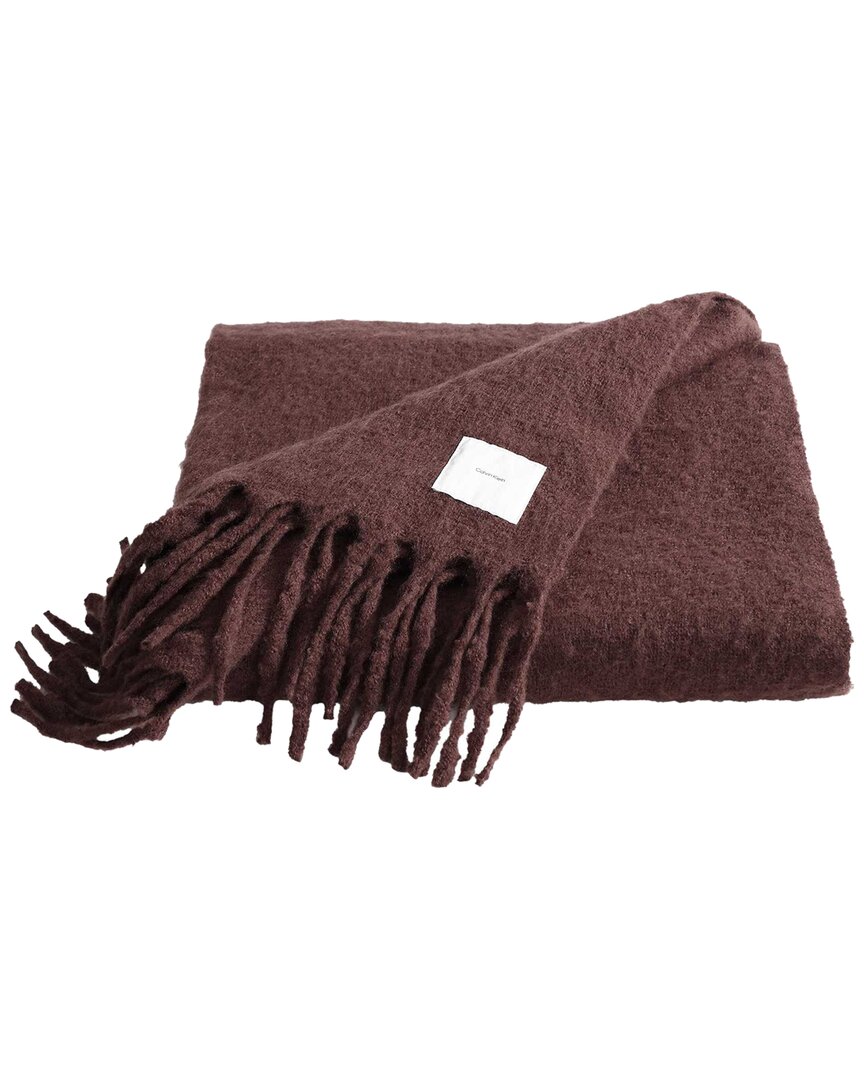 Calvin Klein Mohair Solid Reversible Throw Blanket