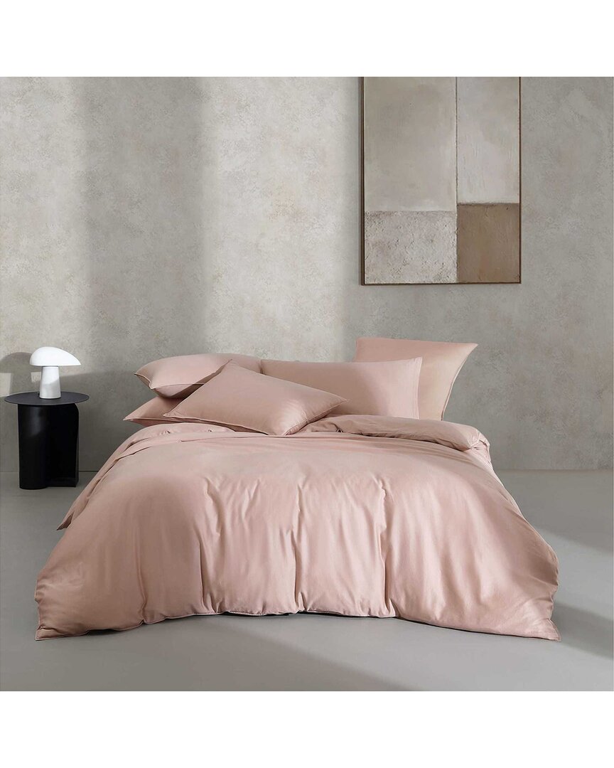 Calvin Klein 300 Thread Count Organic Earth Solid Cotton Sateen Duvet Cover Set