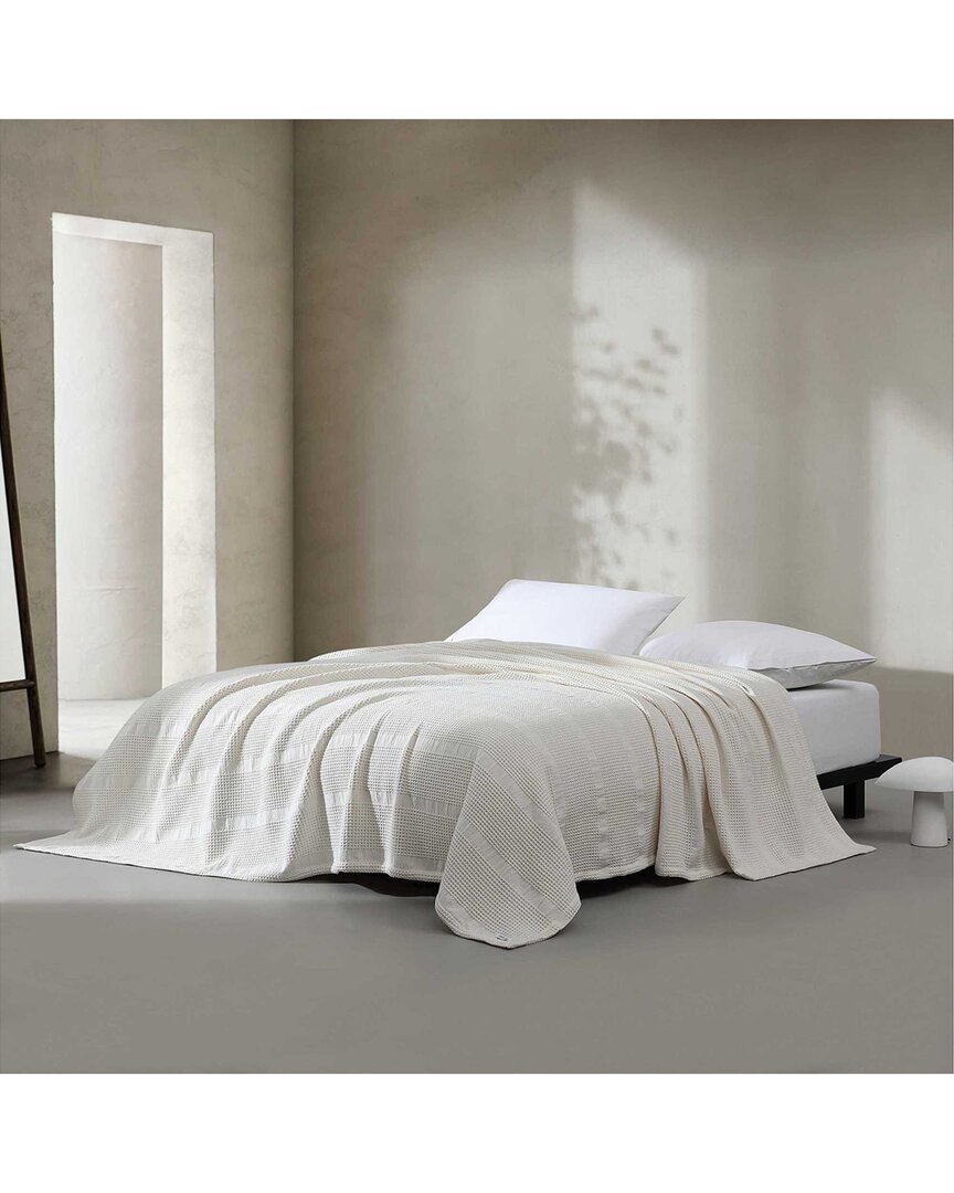 Calvin Klein Waffle Stripe Cotton Blanket