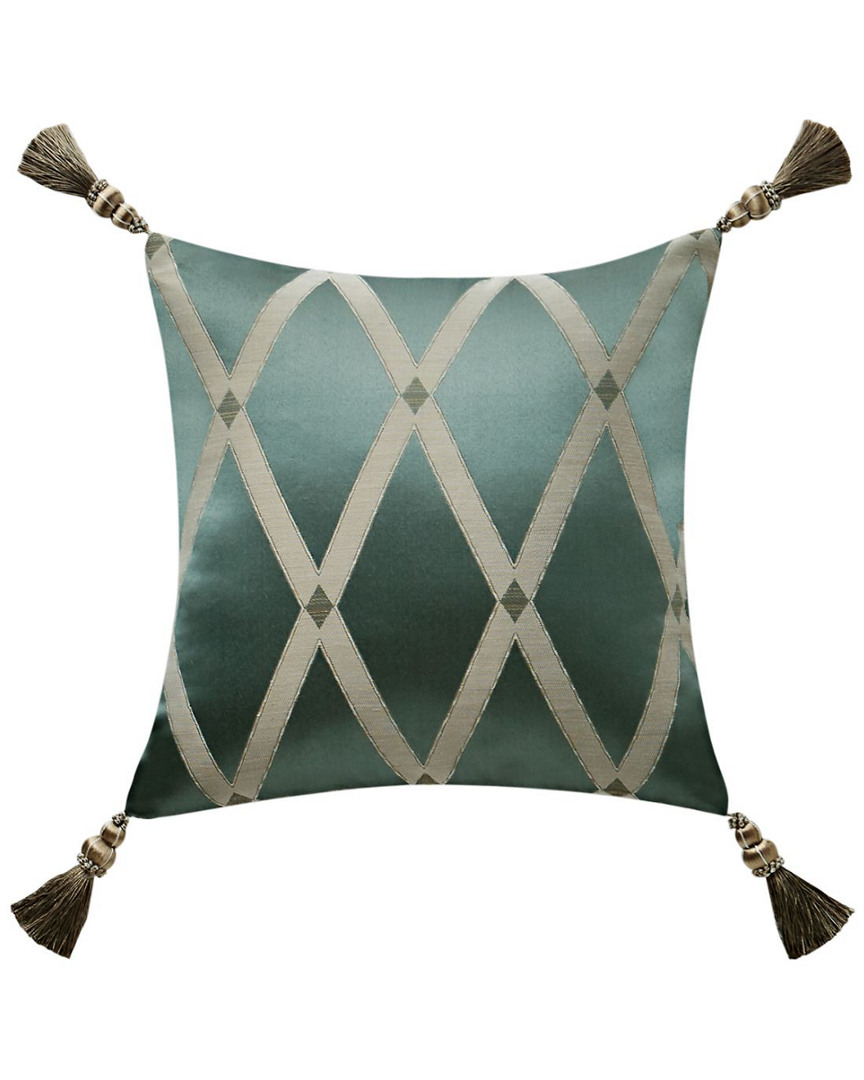 Waterford Anora Brass/jade Square Decorative Pillow
