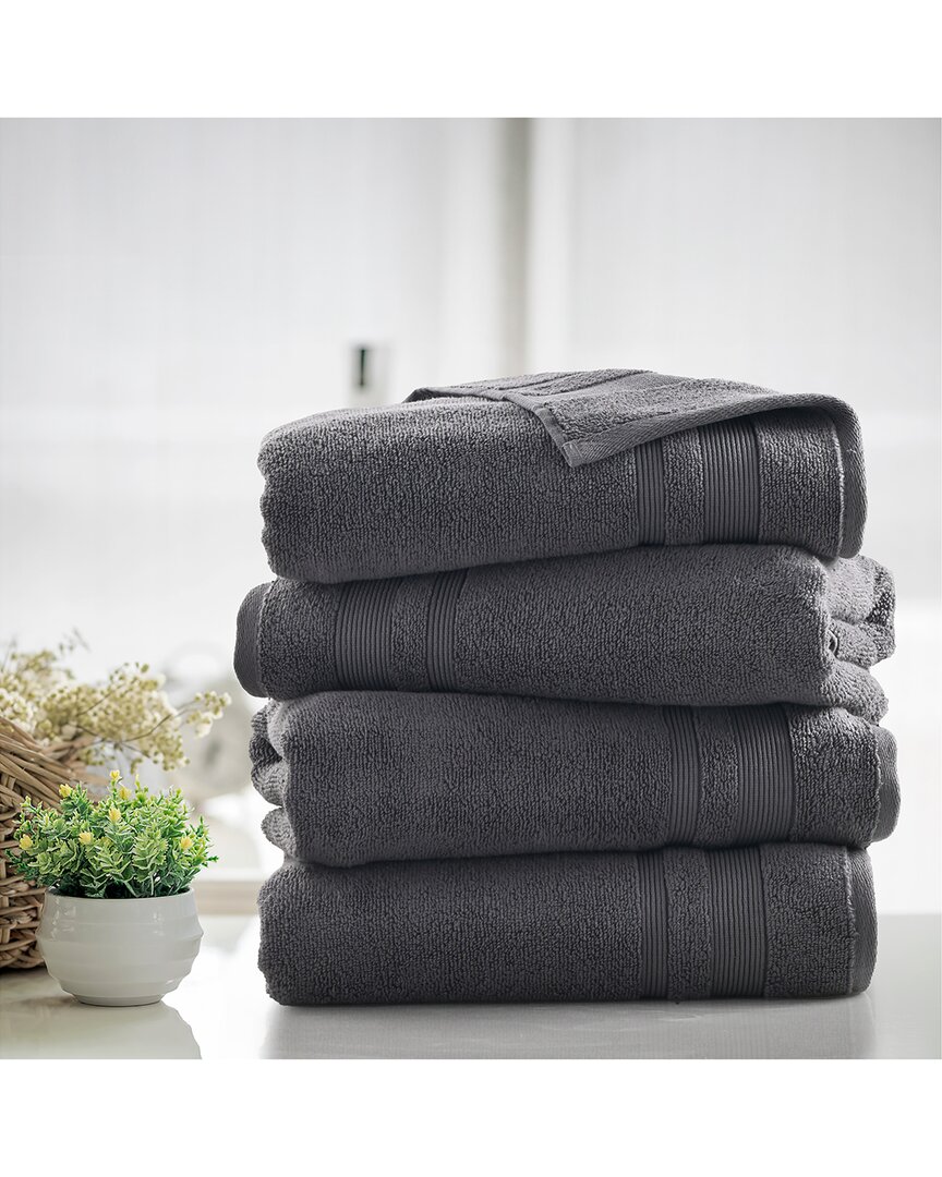 Kathy Ireland 4pc Zero Twist Cotton Plush Bath Towel Set