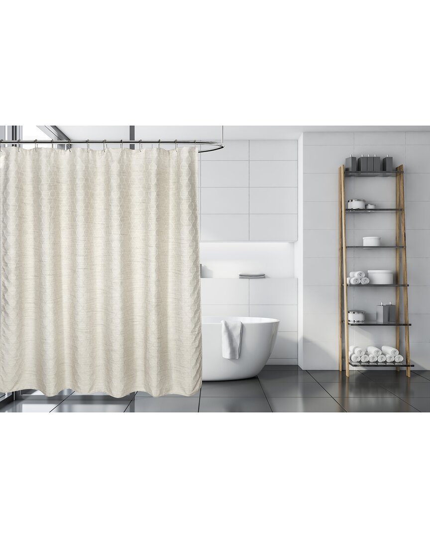 Moda At Home Everest 3pc Shower Curtain Set With 12 Shower Hooks In Taupe