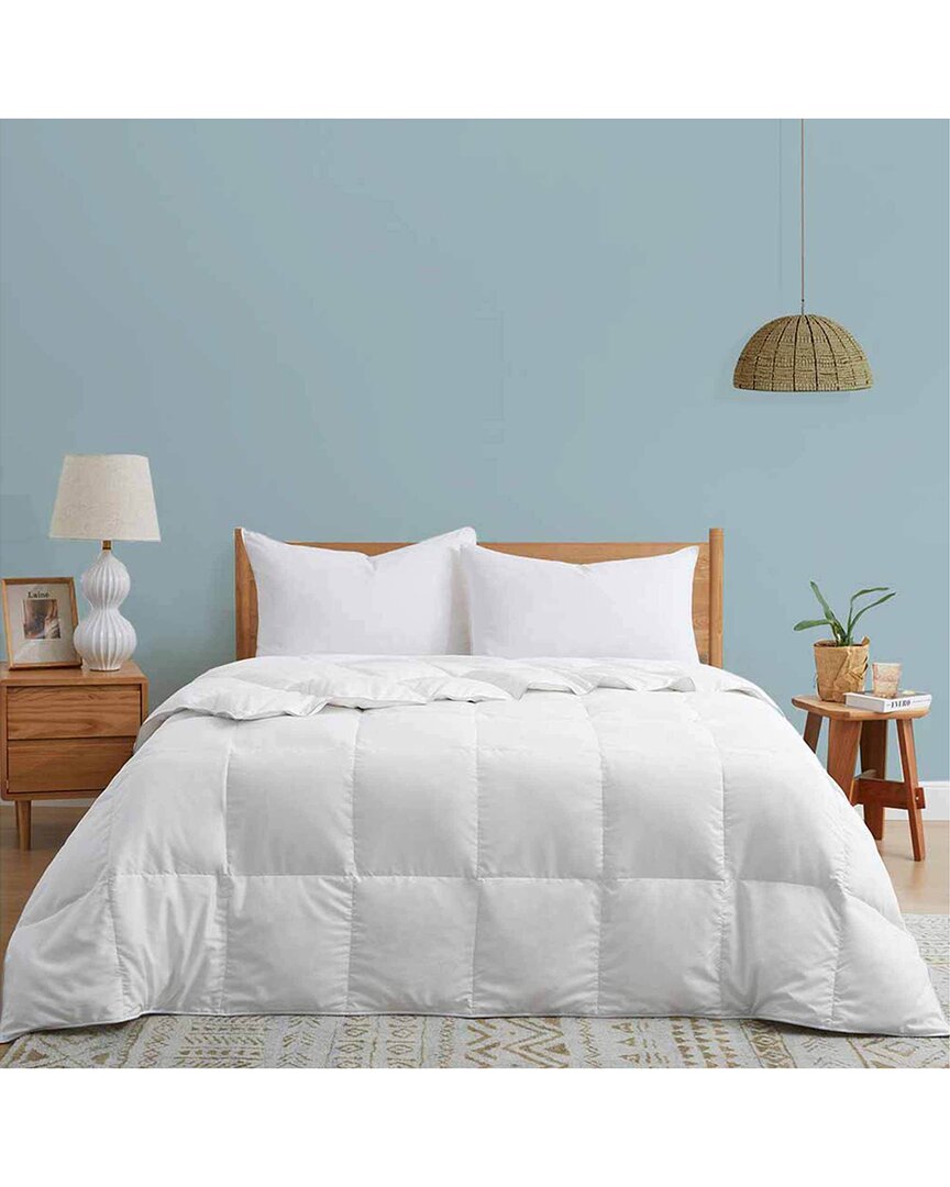 Unikome Lightweight Extra Soft White Goose Fiber Comforter With Duvet Tabs