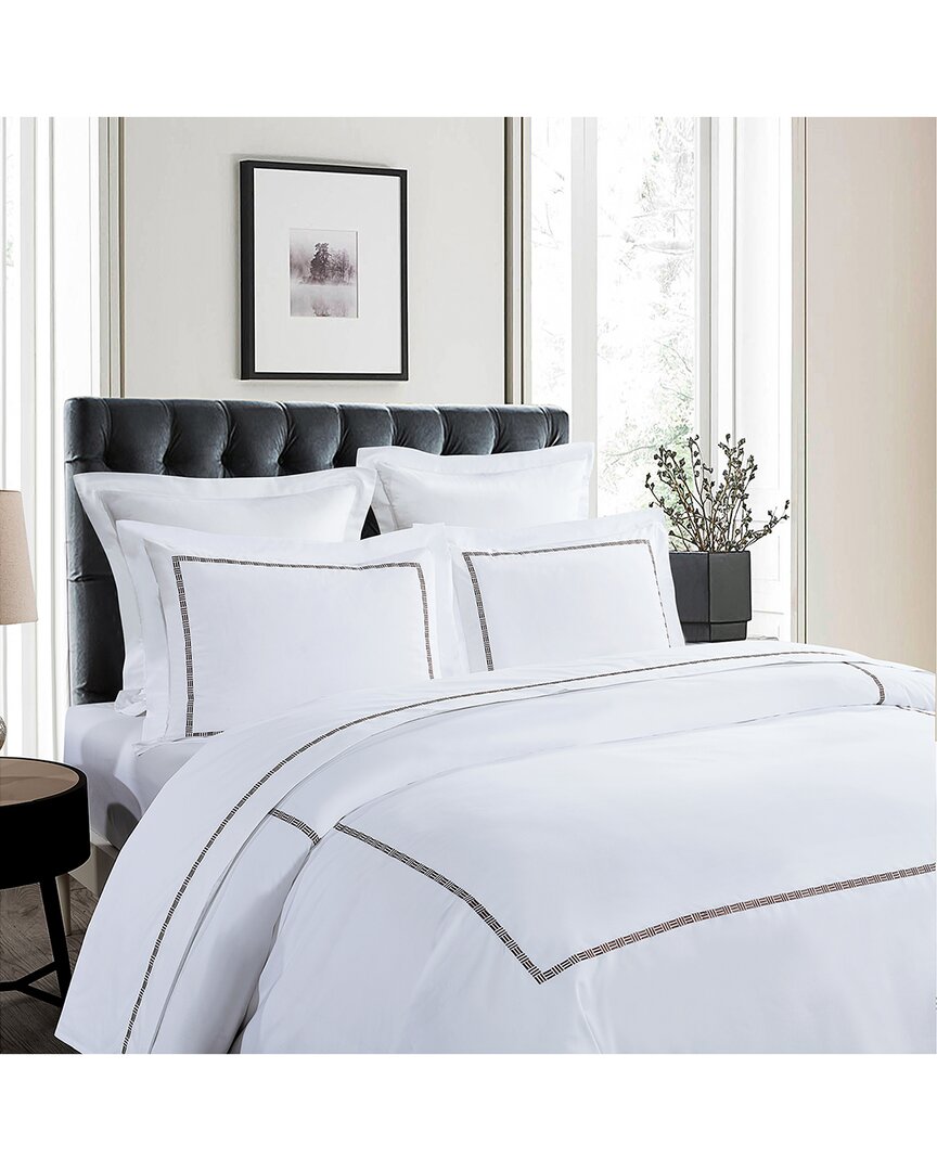Hotel Grand Tencel Lyocell And Cotton Blend Duvet Cover Set In White