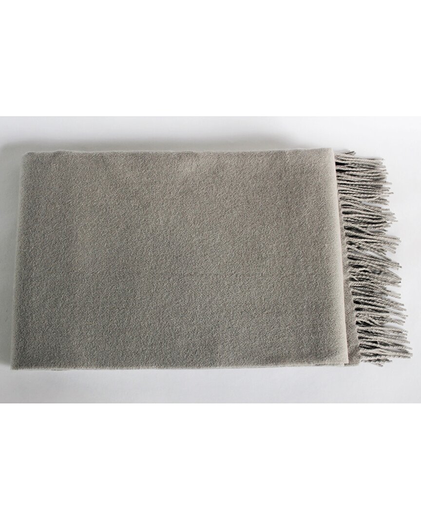 Melange Home 100% Merino Wool Throw In Grey