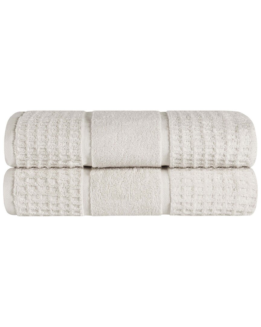 Shop Superior Set Of 2 Zero Twist Cotton Waffle Honeycomb Plush Soft Absorbent Bath  Sheets