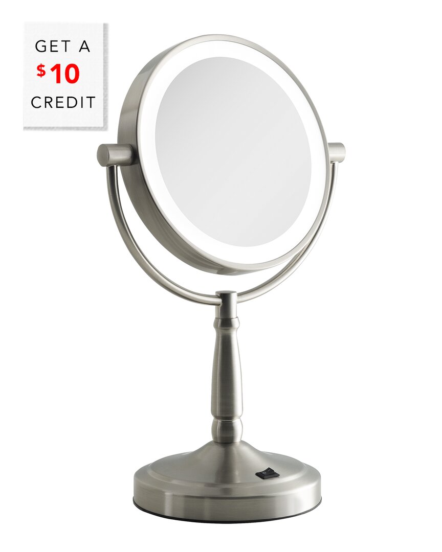 Zadro 10x/1x Cordless Dual-sided Led Lighted Vanity Mirror With $10 Credit In Neutral