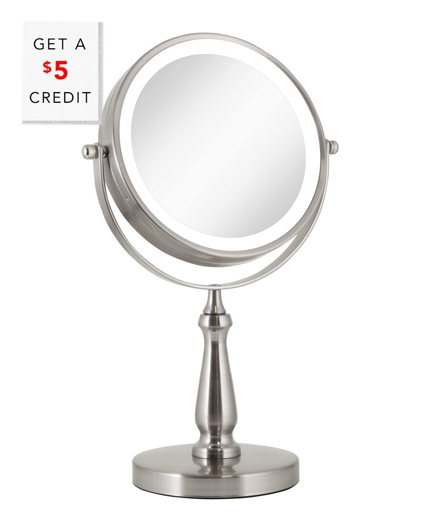 Zadro Led Lighted Dual Sided Vanity Mirror 8x/1x With $5 Credit In Metallic