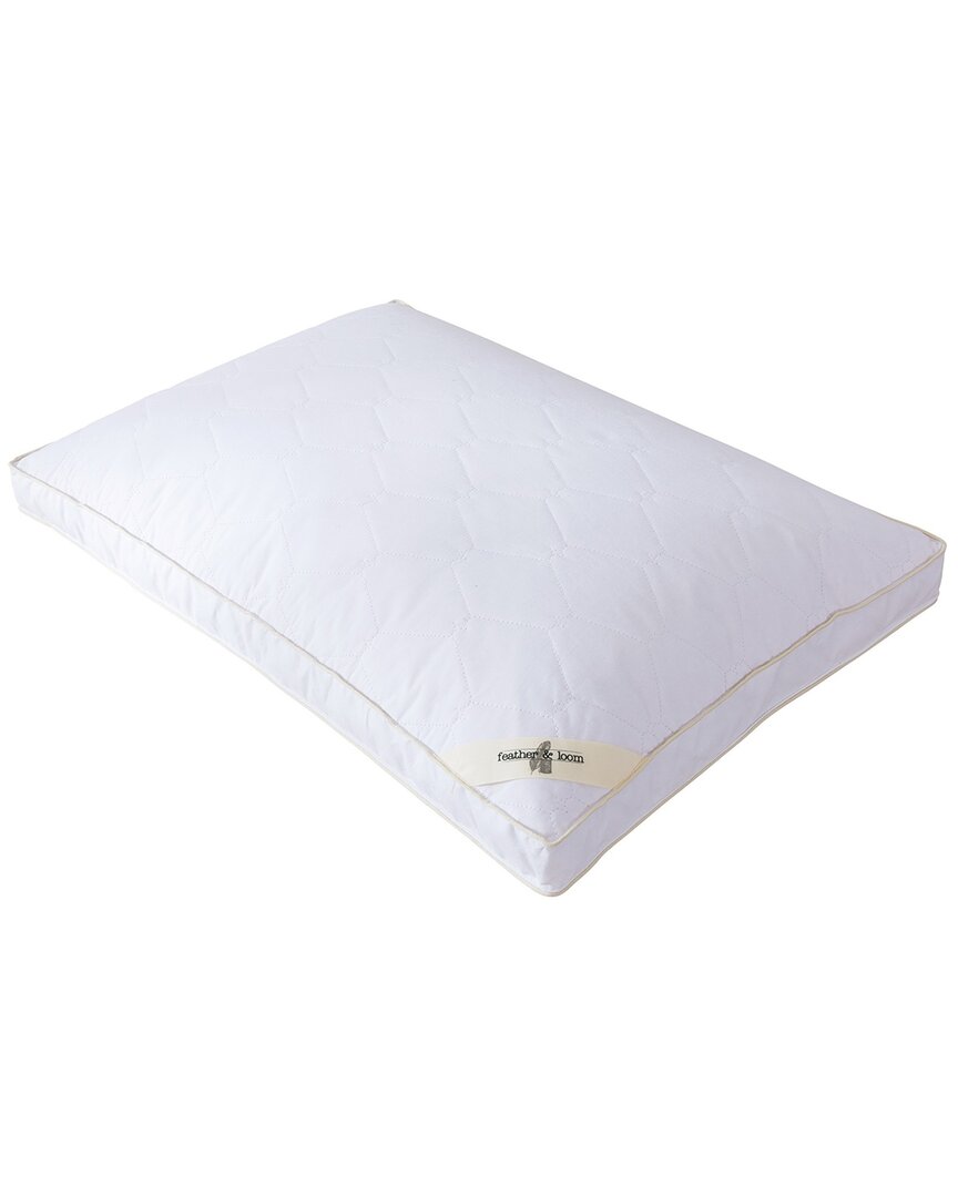 St. James Home Feather And Loom Cotton Quilted Nano Feather Pillow In White