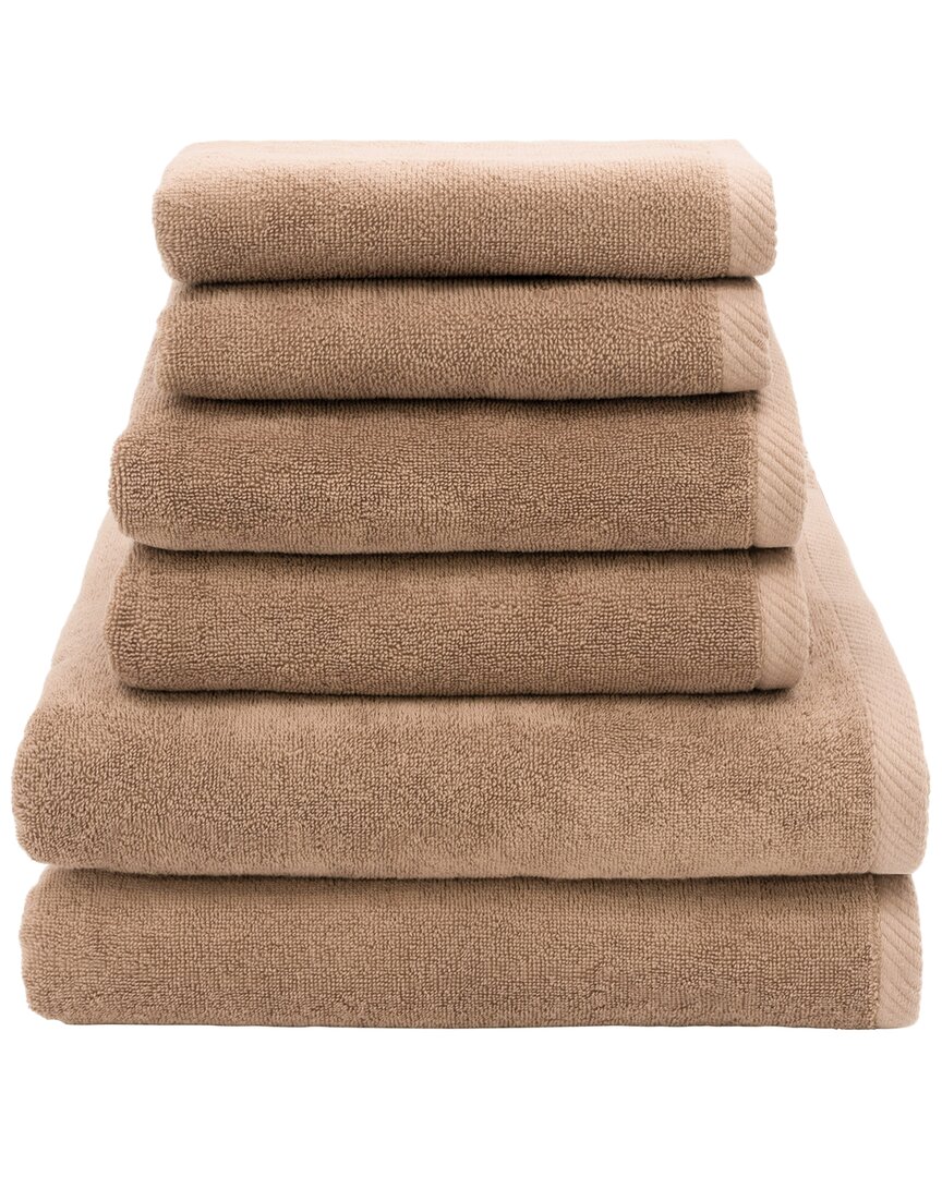 Linum Home Textiles 100% Turkish Cotton Ediree 6pc Towel Set In Brown