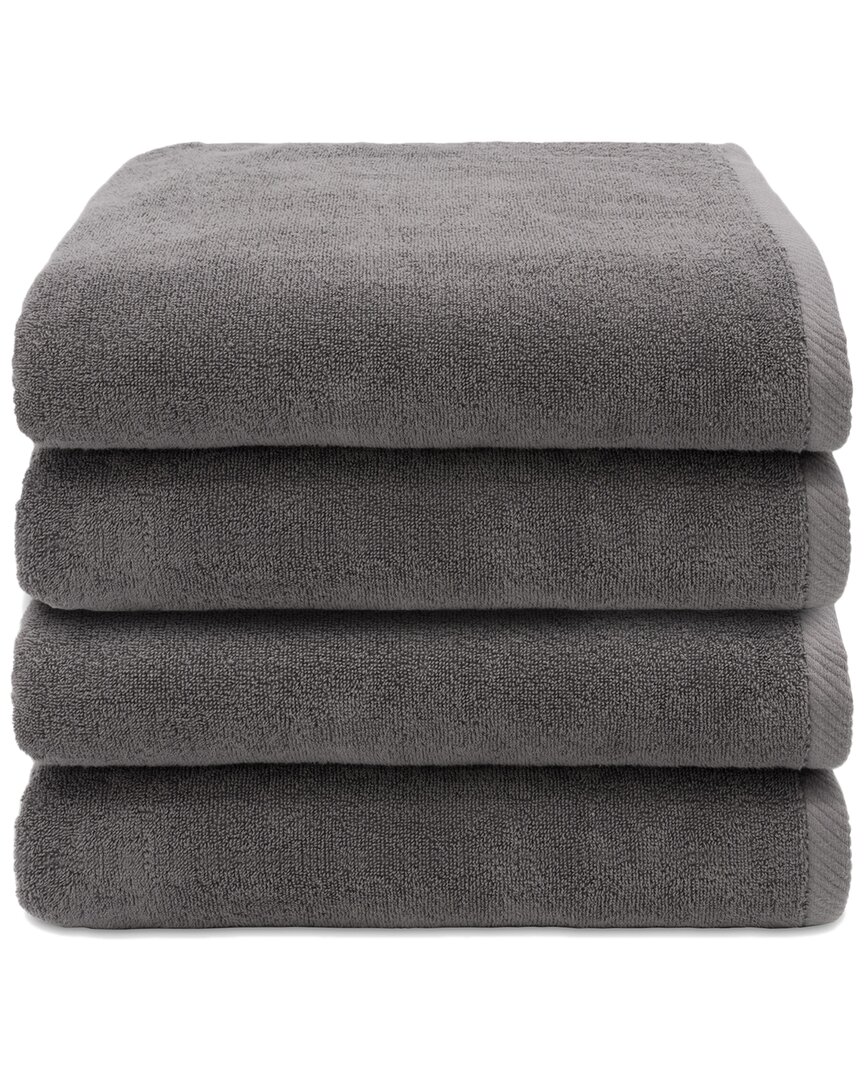 Linum Home Textiles 100% Turkish Cotton Ediree Bath Towels (set Of 4) In Charcoal