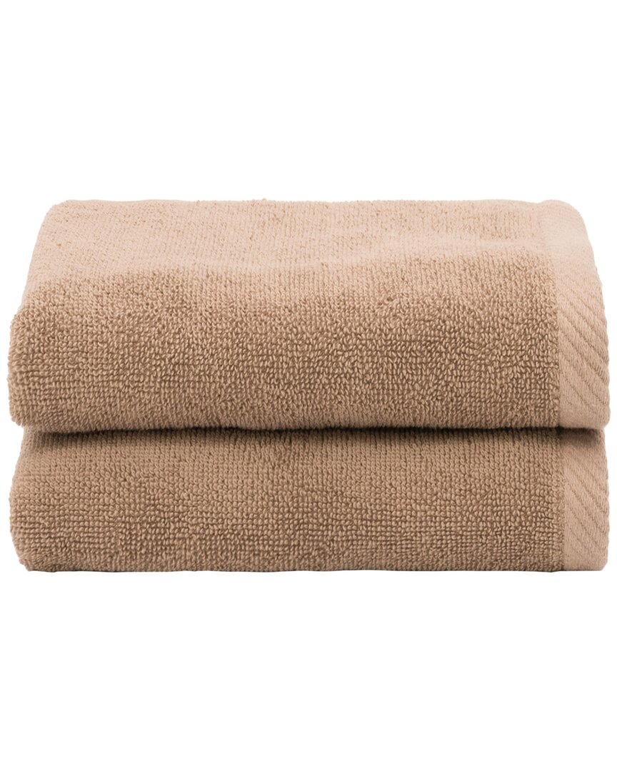 Linum Home Textiles 100% Turkish Cotton Ediree Hand Towels (set Of 2) In Cocoa