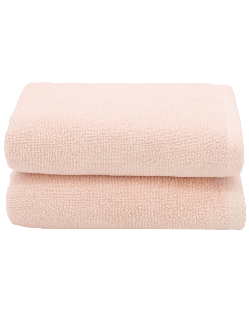 Linum Home Textiles 100% Turkish Cotton Ediree Hand Towels (set Of 2) In Blush