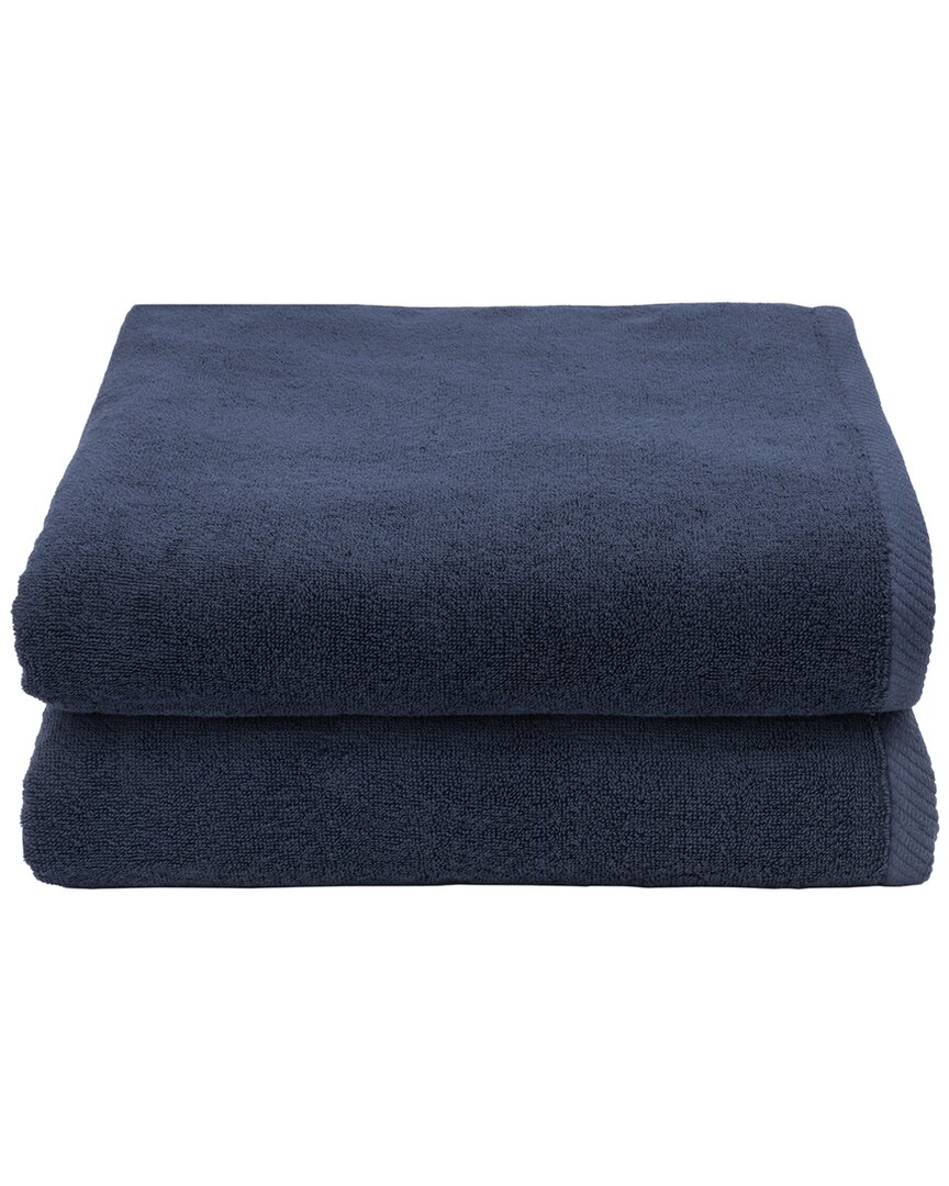 Linum Home Textiles 100% Turkish Cotton Ediree Hand Towels (set Of 2) In Blue
