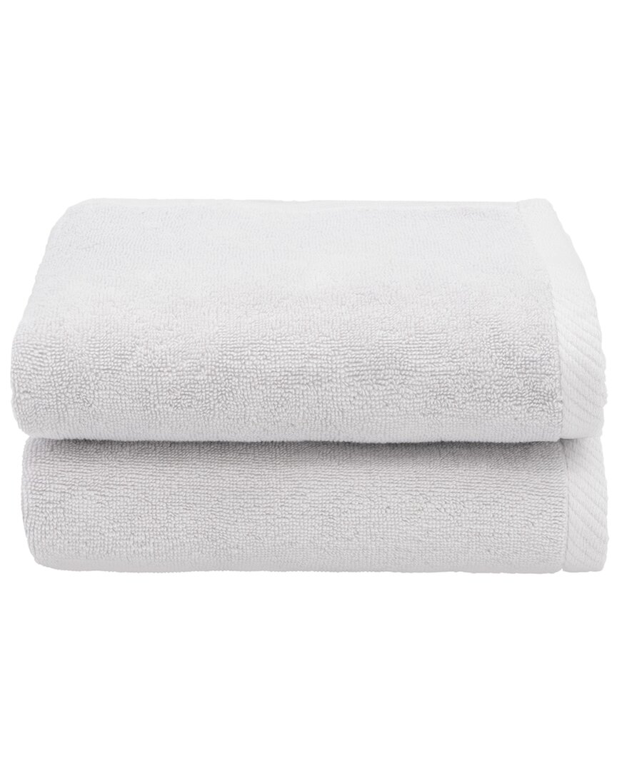Linum Home Textiles 100% Turkish Cotton Ediree Hand Towels (set Of 2) In Silver