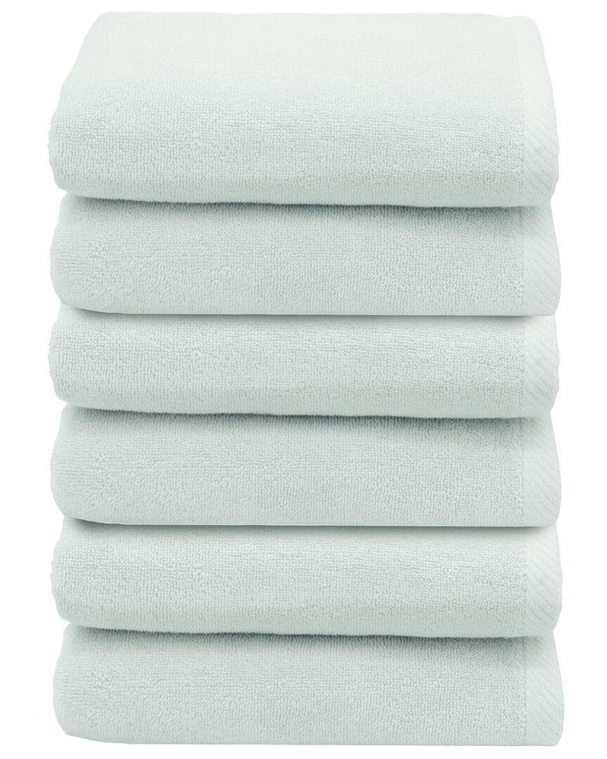 Linum Home Textiles 100% Turkish Cotton Ediree Hand Towels (set Of 6) In Aqua