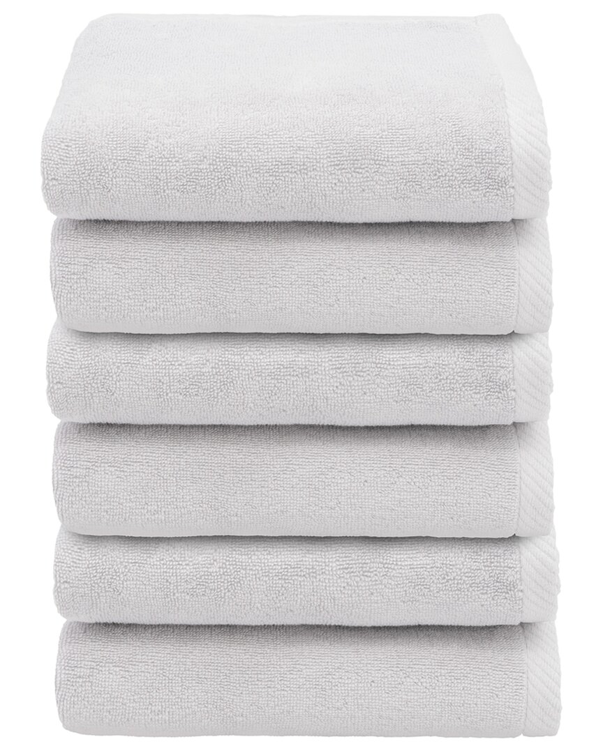 Linum Home Textiles 100% Turkish Cotton Ediree Hand Towels (set Of 6) In Silver