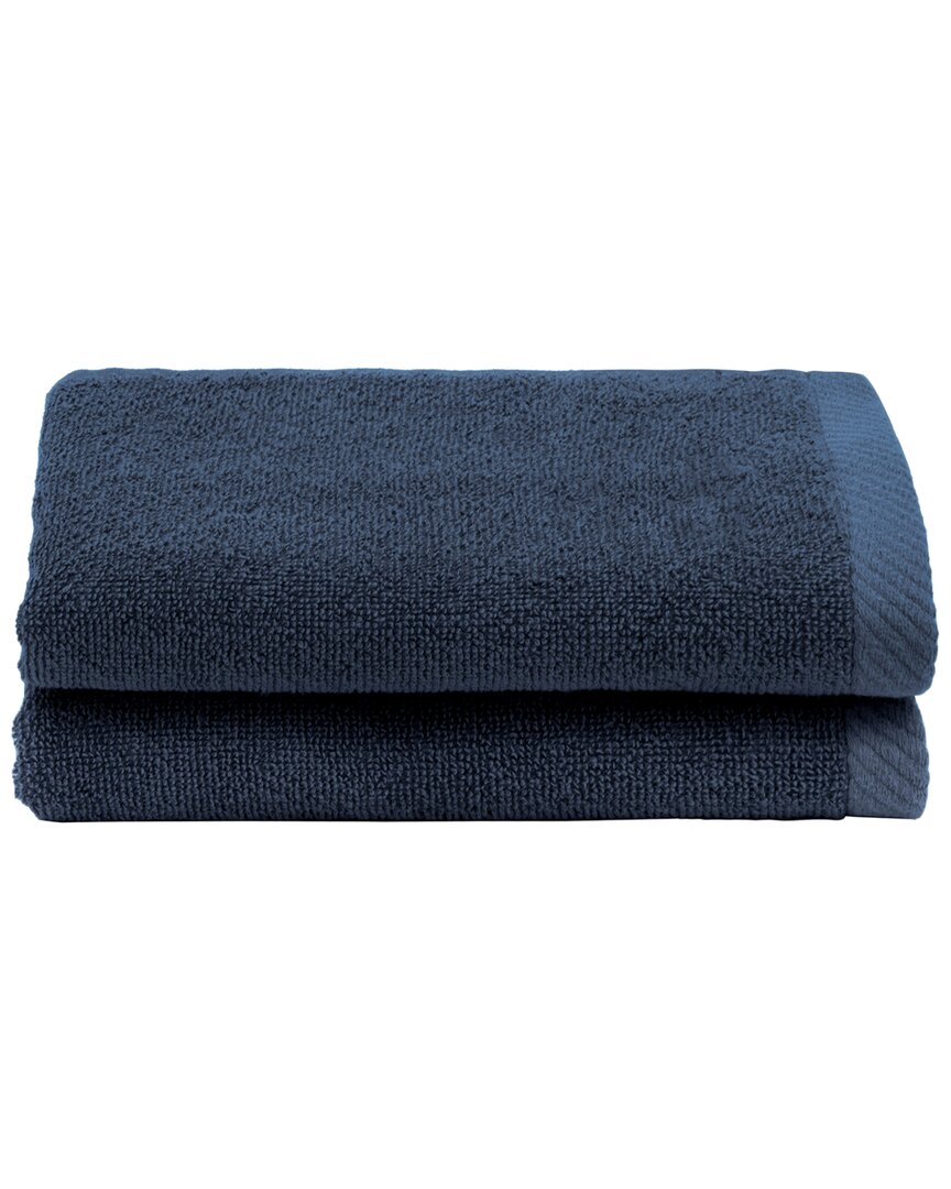 Linum Home Textiles 100% Turkish Cotton Ediree Fingertip Towels (set Of 2) In Blue