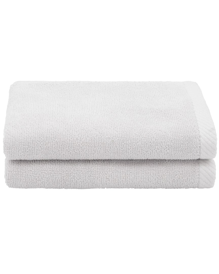 Linum Home Textiles 100% Turkish Cotton Ediree Fingertip Towels (set Of 2) In Silver