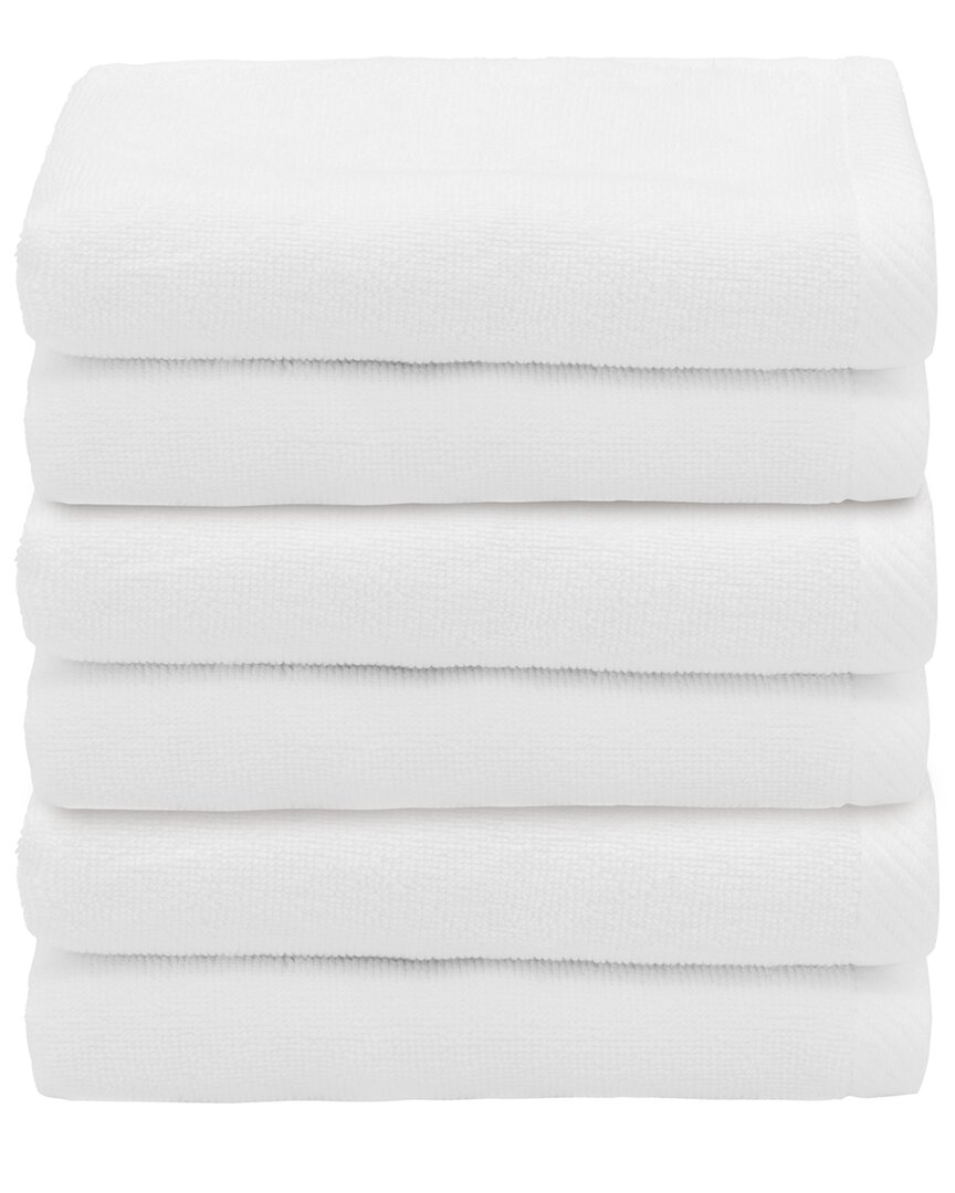 Linum Home Textiles 100% Turkish Cotton Ediree Fingertip Towels (set Of 6) In White
