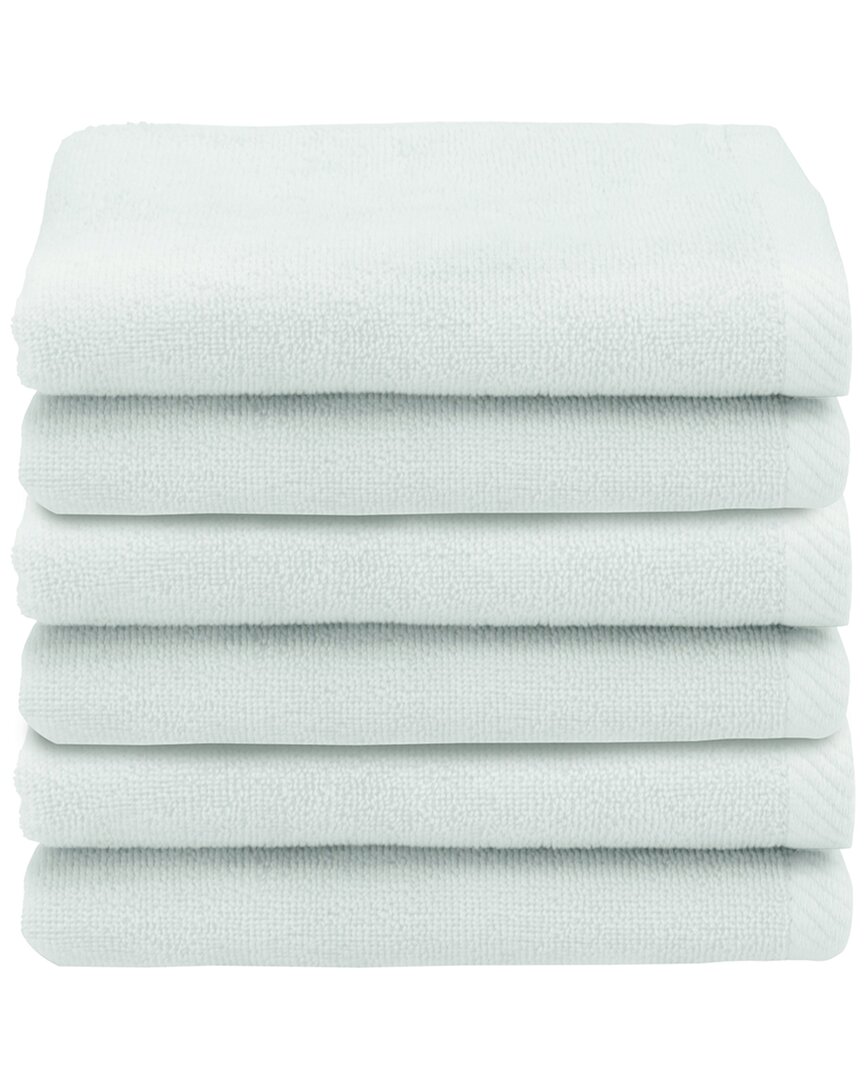 Linum Home Textiles 100% Turkish Cotton Ediree Fingertip Towels (set Of 6) In Aqua