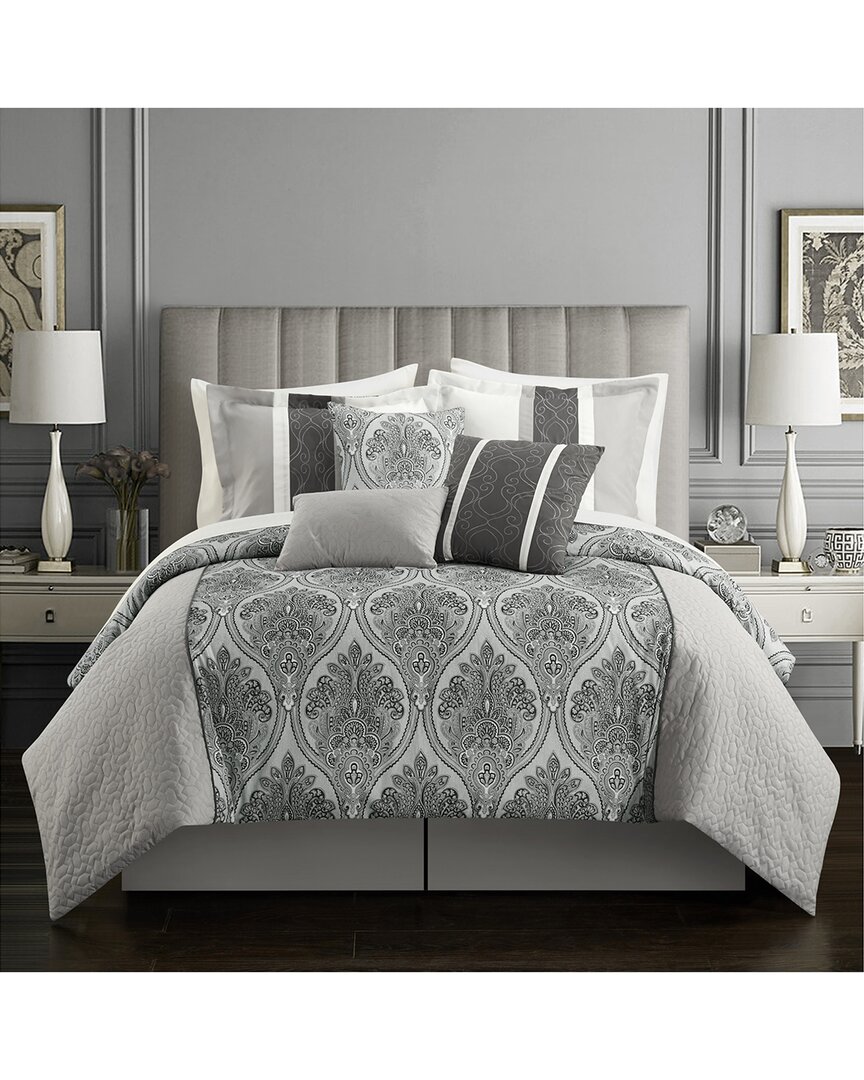 Shop Chic Home Eurythmics Reversible Comforter Set In Grey