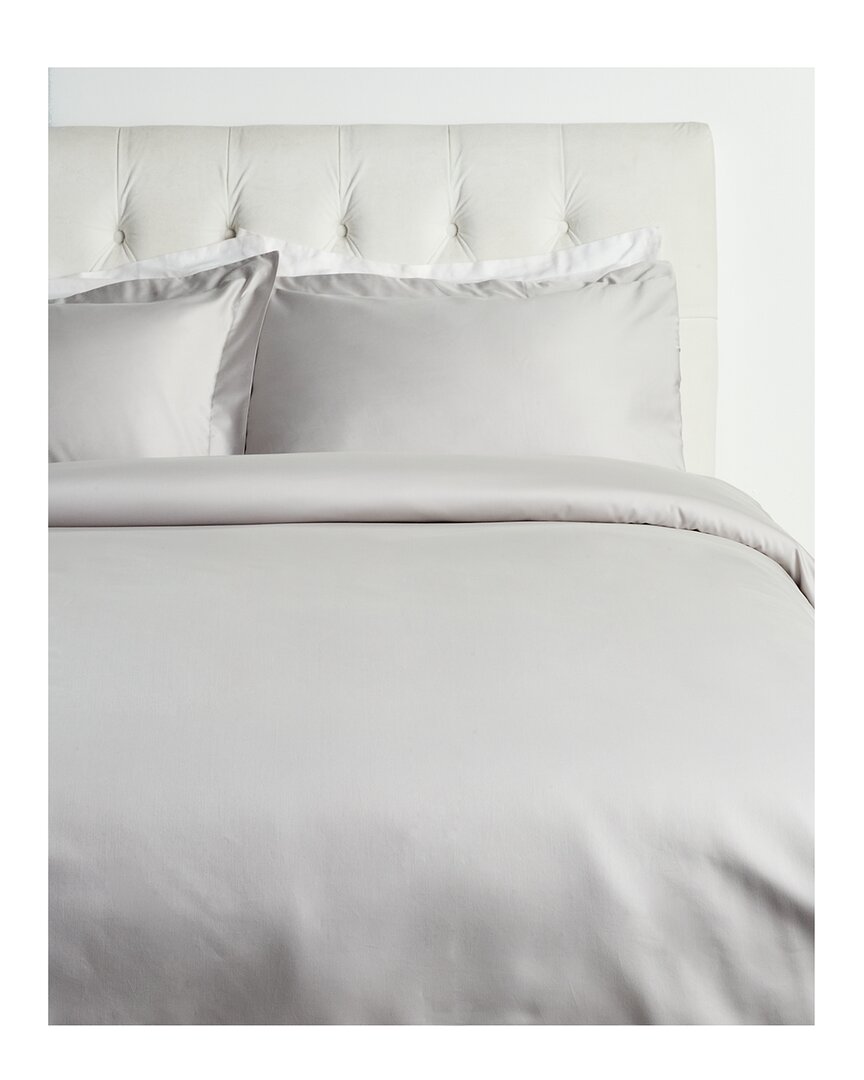 Bombacio Linens Sunset Collection 200tc Brushed Cotton Percale Duvet Set In White