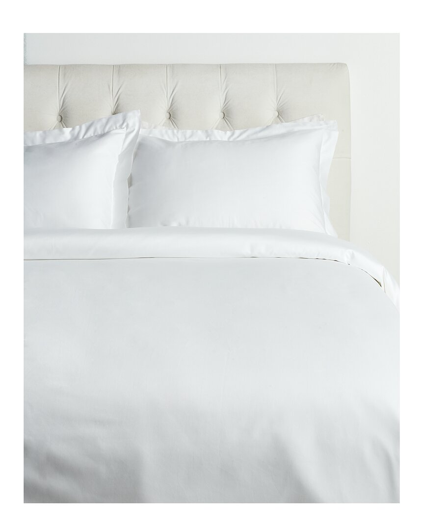 Bombacio Linens Sunset Collection 200tc Brushed Cotton Percale Duvet Set In White