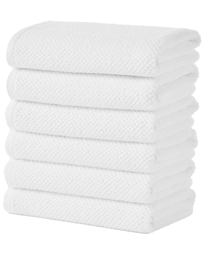 Linery & Co Luxury Cotton Textured Bath Towel In White