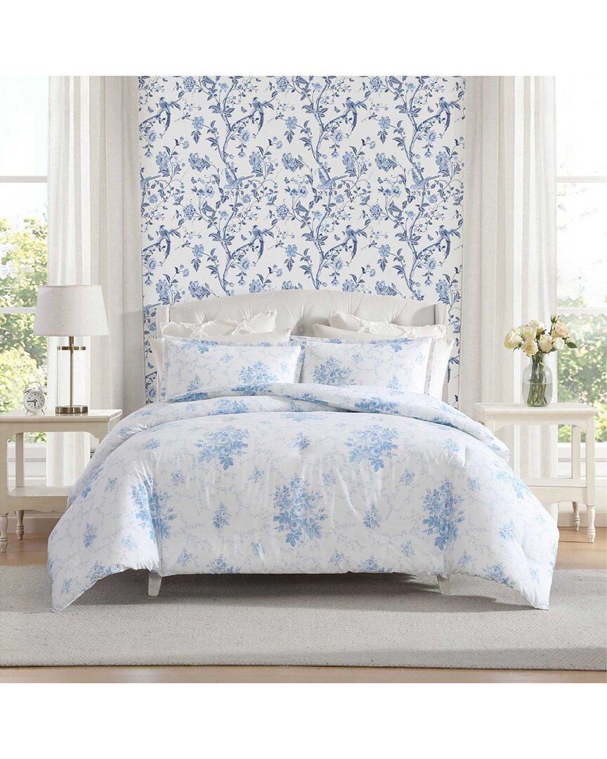 Laura Ashley Sophia 100% Cotton Duvet Set In Blue
