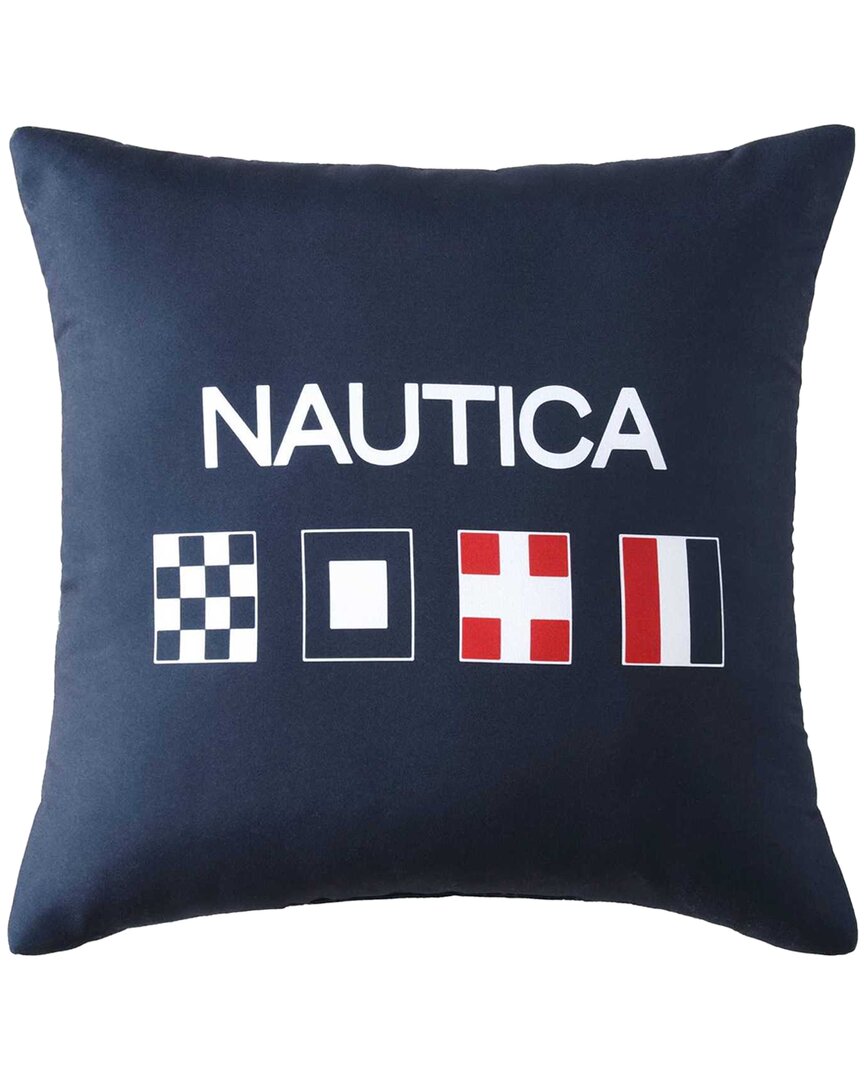 Nautica Flag Printed Decorative Pillow In Blue