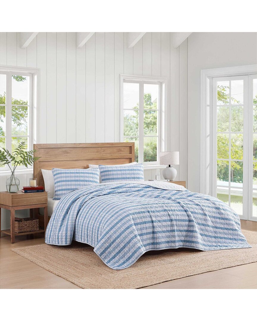 Tommy Hilfiger 136 Thread Count Dreamy Plaid Cotton Printed Quilt Set