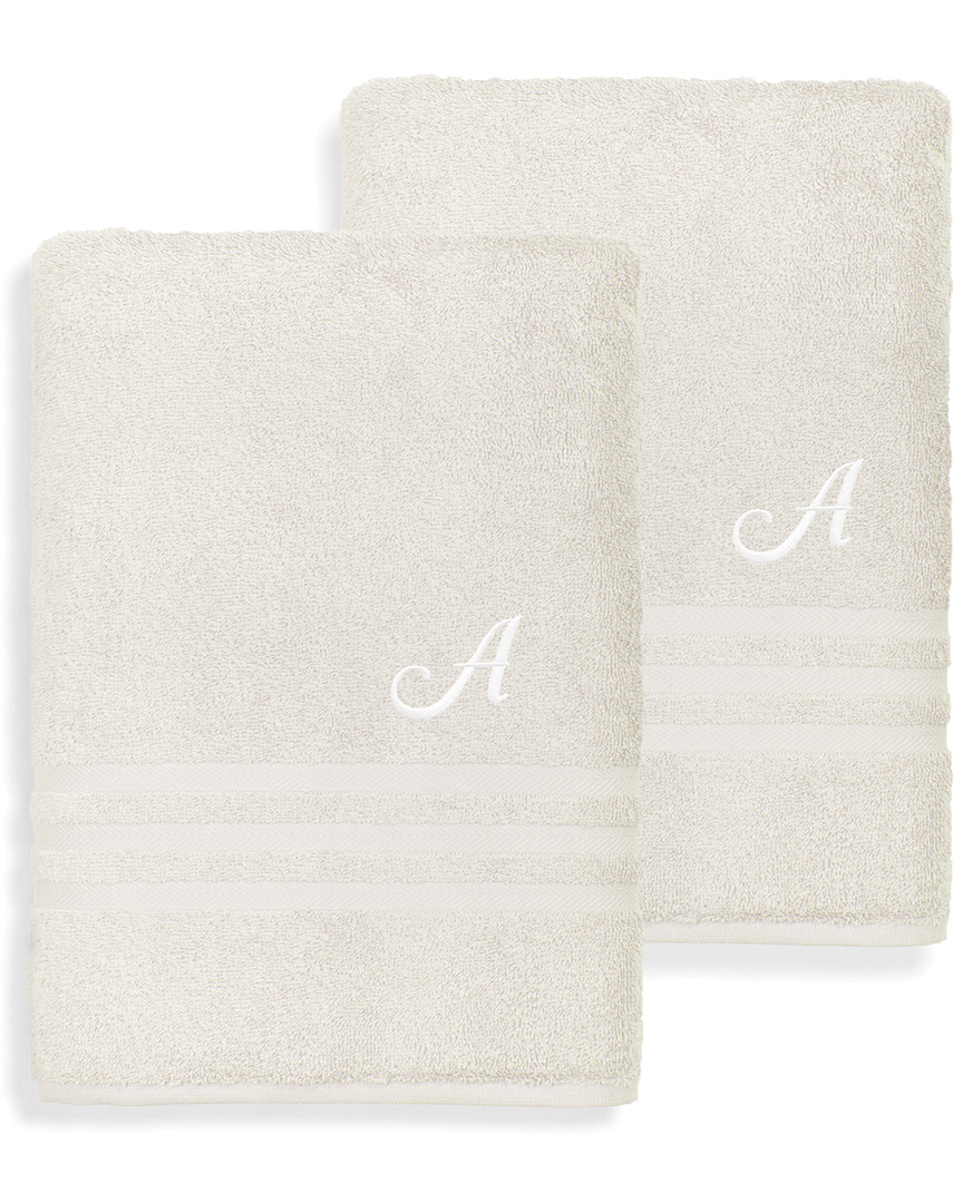 Linum Home Textiles Denzi 2pc Monogrammed Bath Towel Set