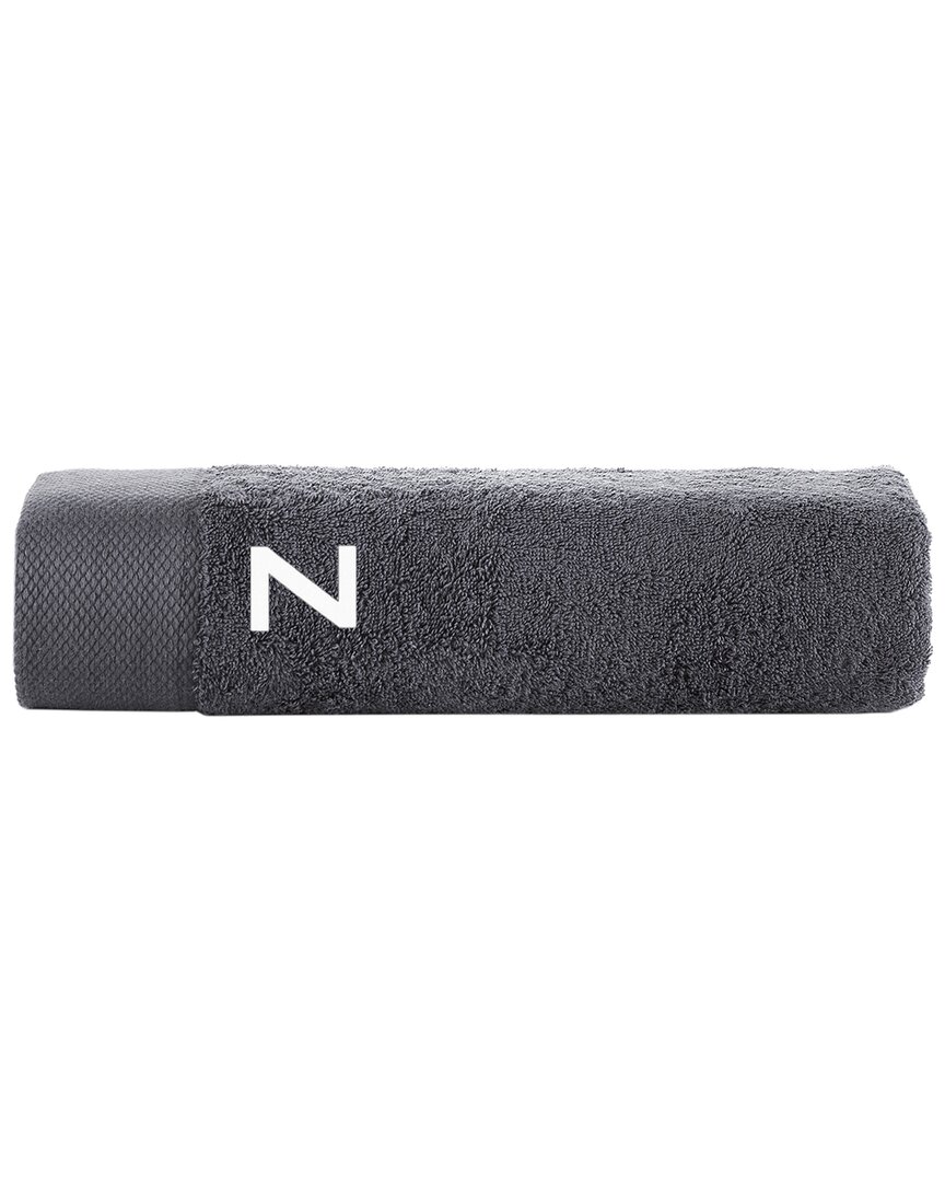 Brooks Brothers Monogrammed Bath Towel In Gray