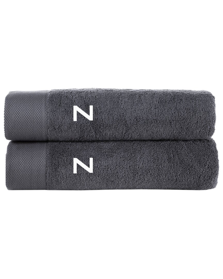 Brooks Brothers Set Of 2 Monogrammed Bath Towels