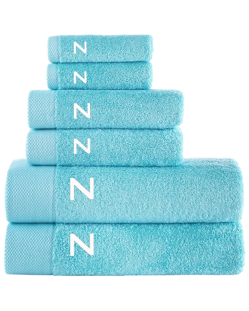 Brooks Brothers Set Of 6 Monogrammed Towels In Blue