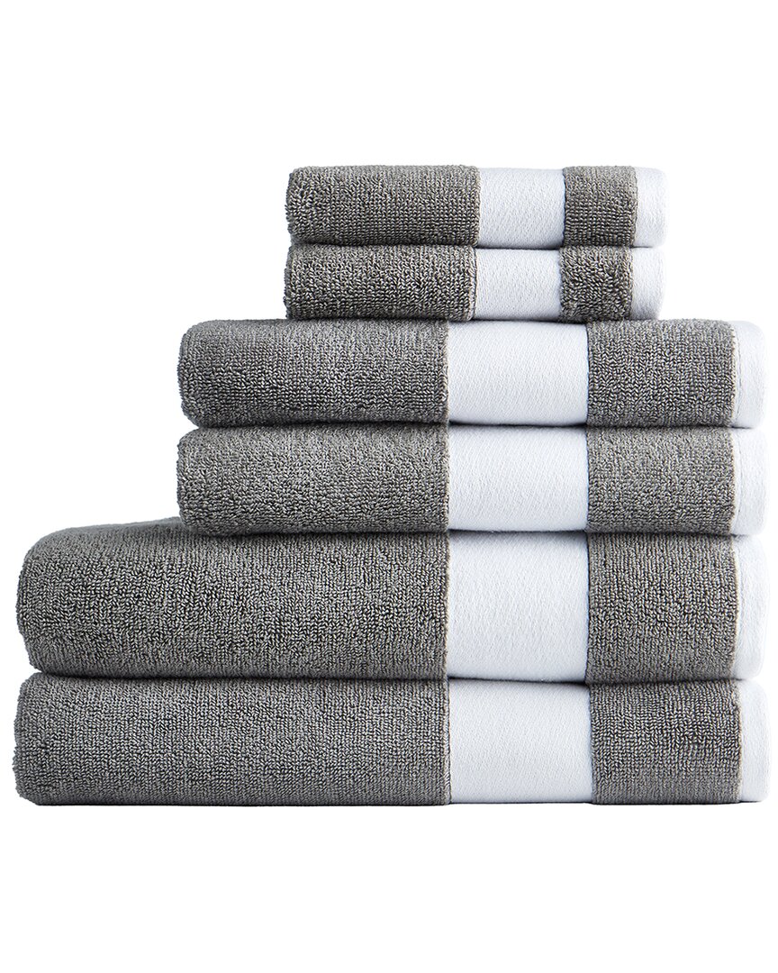 Lacoste Sport Stripe Cotton 6pc Luxury Towel Set