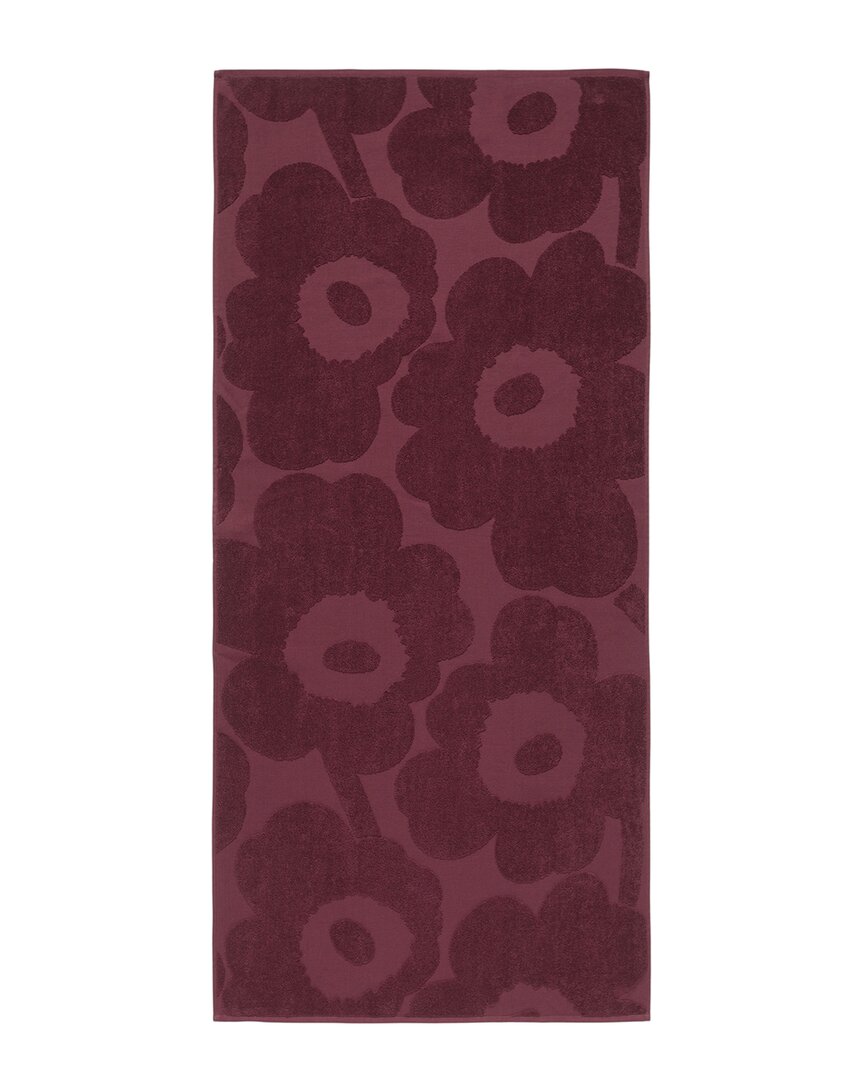Marimekko Unikko Solid Bath Towel In Burgundy