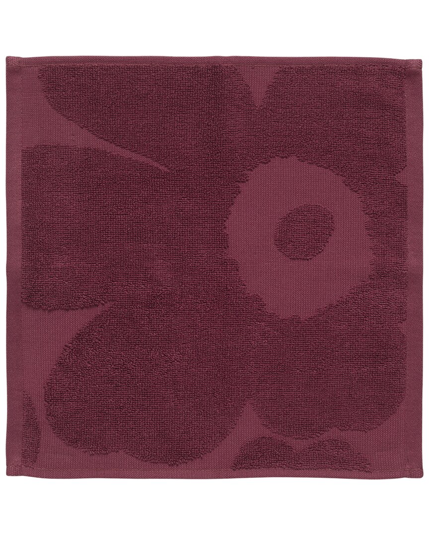 Marimekko Unikko Solid Mini Towel In Burgundy